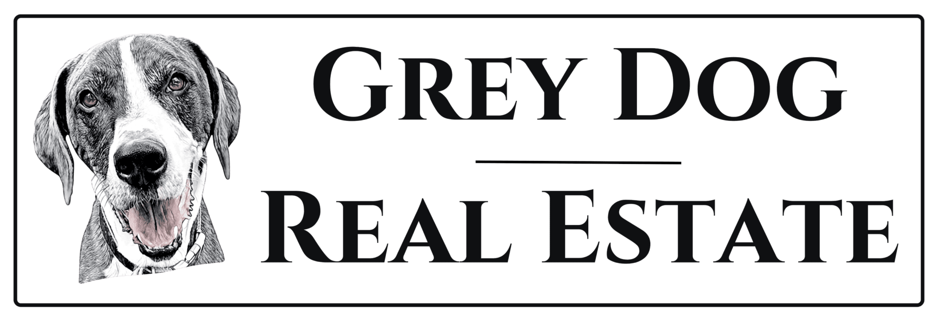 A green sign that says grey fox real estate.
